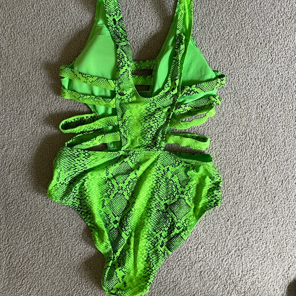 Neon Snakeskin One Piece Swimsuit